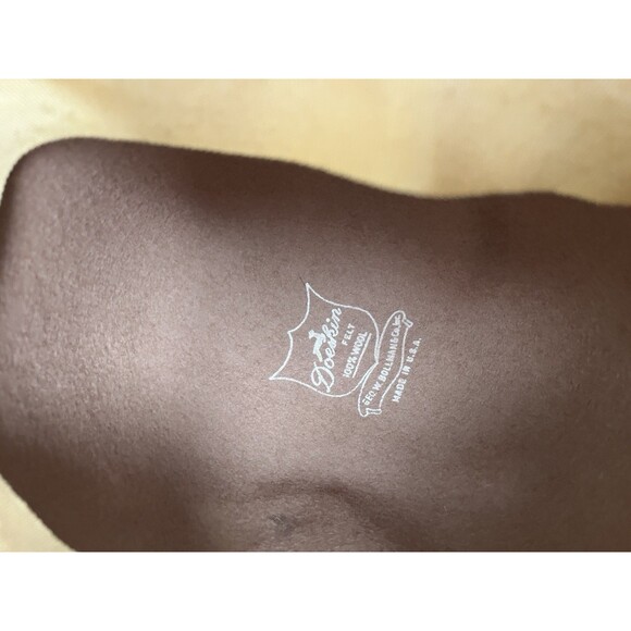 Mr. Charles Vintage Hat  Brown Tan 100% Wool Doeskin Felt Feather - Picture 8 of 9